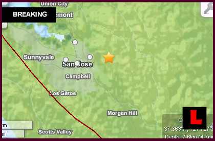 San Jose Earthquake Today 2013 Strikes California